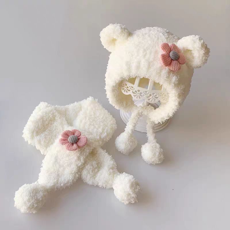 شال و کلاه بافت گل مناسب 6تا24ماه